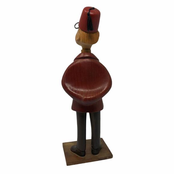 Romer Cormano Shriner Man Wood Hand Carved Italian ANRI Statue Figurine Vintage - Picture 7 of 10